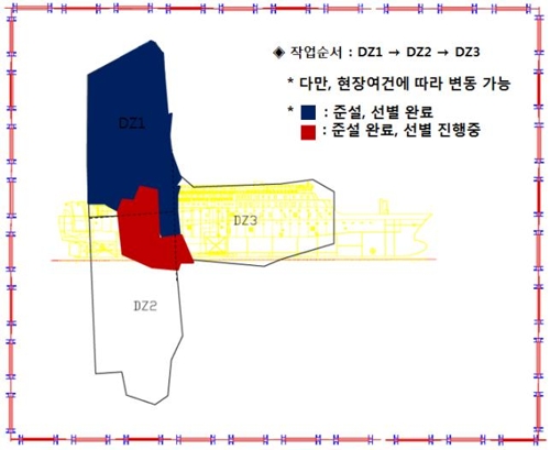 세월호 침몰해역 2차 수중수색 1주일… 유골 6점 수습