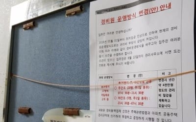 최저임금 인상 여파 아파트 경비원 감축 가속화