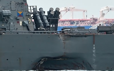 美해군, 이지스함 사고로 全해상서 작전 일시중단