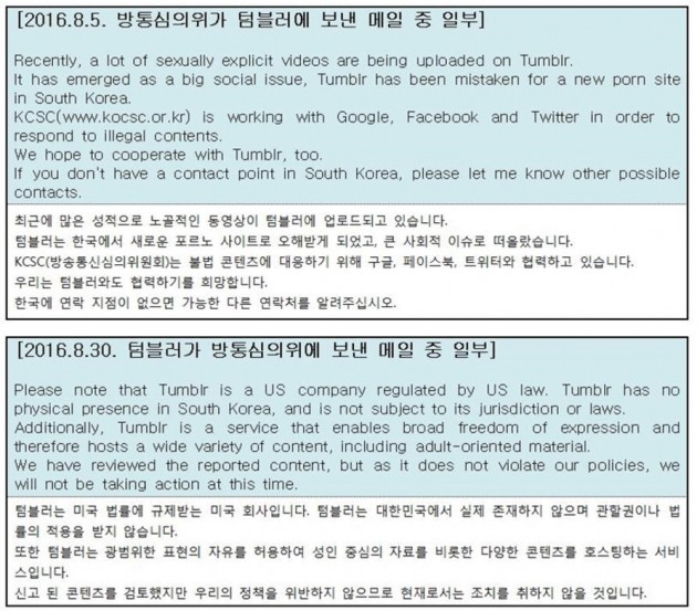 최명길 위원 "'음란정보' 온상 텀블러(Tumblr), 방심위 협력요청 거절"