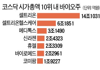 '코스닥 버팀목' 된 바이오주