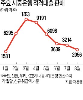 적격대출 '8·2 대책' 직격탄…5개월 만에 80% 줄었다