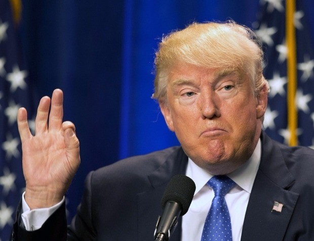 Republican presidential candidate Donald Trump speaks at Saint Anselm College Monday, June 13, 2016, in Manchester, N.H. (AP Photo/Jim Cole)