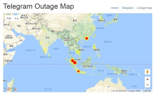  텔레그램 메신저 서버 다운…한국 포함 아시아 1시간째 장애
