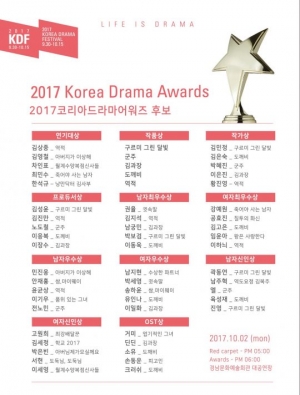 한석규·김상중·차인표·김영철·최민수, &#39;2017 KDA&#39; 대상 후보 5人 확정 (공식)