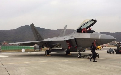 현존 최강 전투기 'F-22 랩터', 서울 ADEX 2017에서 시범비행