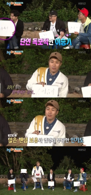 김종민 &#34;이승기, &#39;1박 2일&#39; 시즌 통틀어 팬덤+인지도 甲&#34;