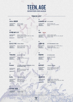 세븐틴, 새 앨범 &#39;TEEN, AGE&#39; 트랙리스트 공개