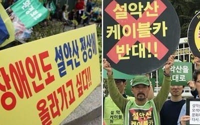 "설악산 케이블카는 환경적폐"…재심의 하루 앞두고 반대시위