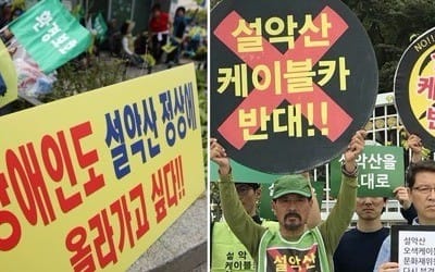 "설악산 케이블카는 환경적폐" VS "행심위 결정 지켜져야"