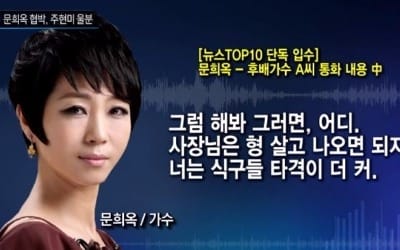 문희옥 "후배 女가수 협박한 적 없어…조언 서툴렀다" (공식입장)