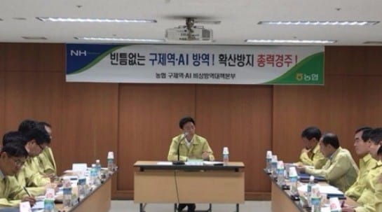 농협, AI 비상방역대책본부 운영… 24시간 비상근무