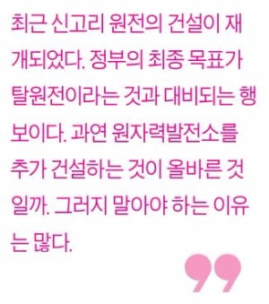  [생글기자 코너] 원전을 추가로 짓지 말아야 하는 이유들 