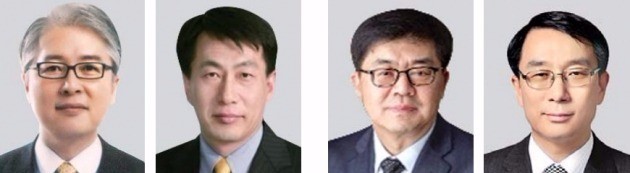 권봉석 LG전자 사장(왼쪽부터), 권순황 LG전자 사장, 박일평 LG전자 사장, 노기수 LG화학 사장.