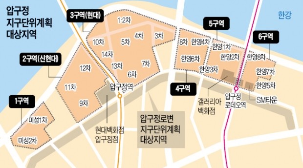 교통영향평가에 '발목 잡힌' 압구정 지구단위계획