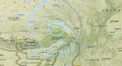 티베트-인도 접경서 규모 6.3 지진… 中지진국, 6.9로 발표
