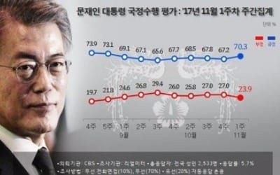 문 대통령 국정지지율 두달만에 70%대 회복… "외교성과 기대감"