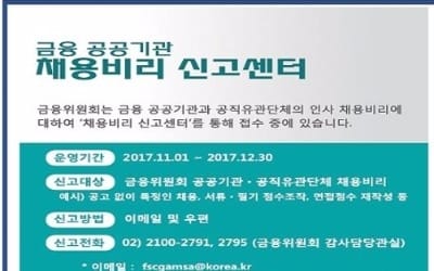 금융당국, '신의 직장' 금융공공기관 채용비리 신고 접수 개시