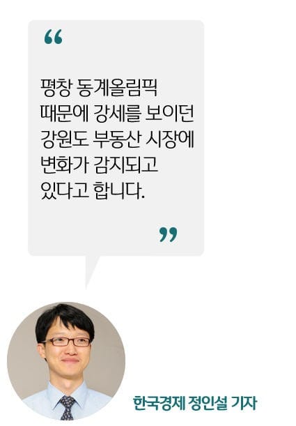 [정인설의 뉴스 브리핑] 평창올림픽 특수 누리던 강원도 부동산 시장 지각변동?