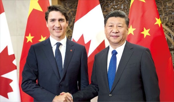 트뤼도 총리 만난 시진핑…중국·캐나다 FTA 검토 합의
