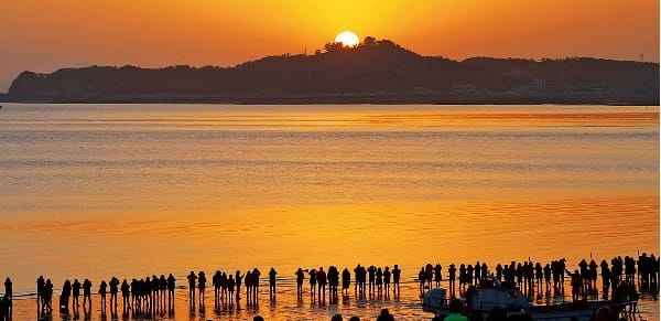 충남 당진 왜목마을 해돋이.  