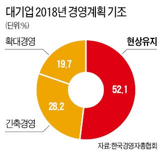 대기업 절반 "내년 현상유지 경영"