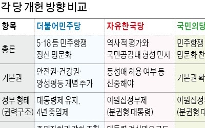  개헌 당위성은 '이구동성'… 각론 들어가면 '동상이몽'