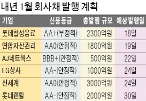 [마켓인사이트] 내년 초 AA급 회사채 쏟아진다