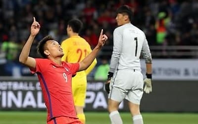 한국, 전12분 김신욱·전19분 이재성 연속골…중국에 2-1 리드