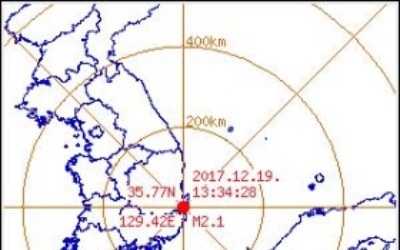 경북 경주서 규모 2.1 지진… "작년 경주지진 여진"