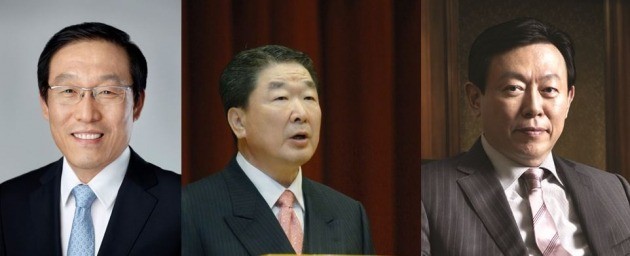 (왼쪽부터) 김기남 삼성전자 사장, 구본준 LG부회장, 신동빈 롯데그룹 회장