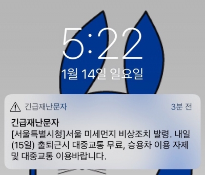 서울 '초미세먼지 비상' 긴급재난문자…15일 대중교통 첫 무료