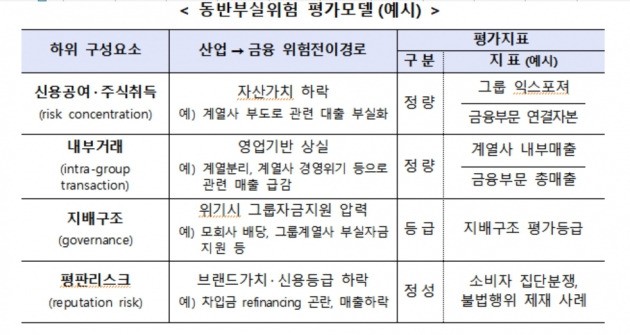 동반부실위험 평가모델 예시. 출처=금융위원회