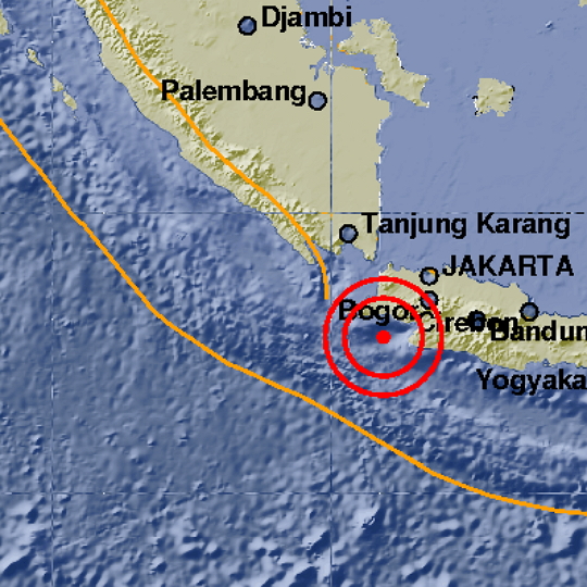 인도네시아 지진 발생, 수도 자카르타까지 흔들림 감지 (사진=BMKG)