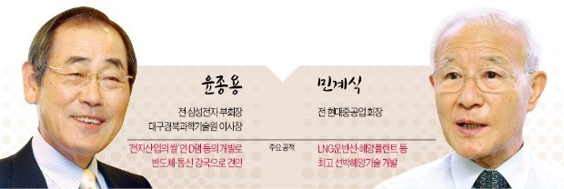 IT·조선 강국 이끈 '산업계 두 거목'… 윤종용·민계식, 과학기술 유공자로