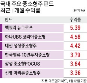 코스닥지수 달리는데… 못 따라가는 중소형주 펀드