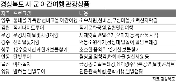 경주 신라달빛기행처럼… 경북 '이색 야투어' 늘어난다