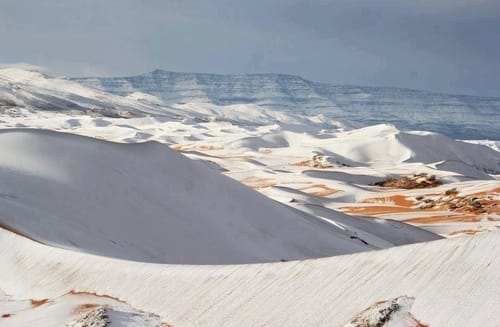 "기후변화 흉조" 사하라 사막에 눈 자주 내린다