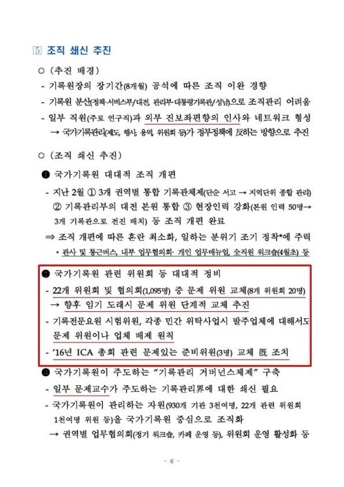 "국가기록원도 '블랙리스트' 작성"… 전임 원장 수사 의뢰