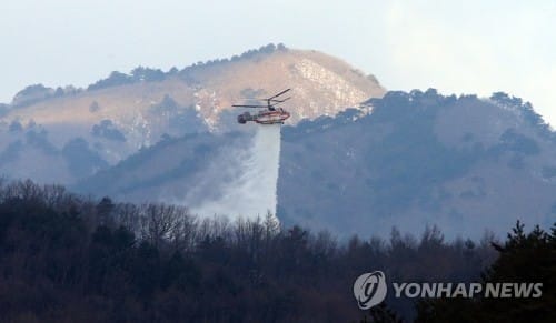 평창동계올림픽경기장 인근에 산불진화 헬기 13대 전진배치한다