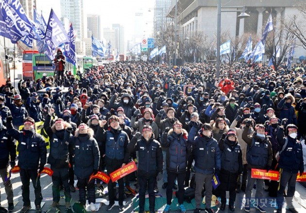 지난 1월 열린 2018 금속노조 신년투쟁 선포식 장면. (사진=한국GM지부 홈페이지)