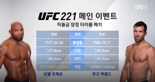 ufc 로메로VS락홀드 (사진=방송캡처)