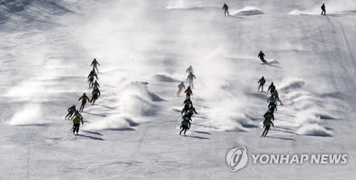 南 "다음엔 남쪽에서"·北 "함께 세계패권"…스키 공동훈련