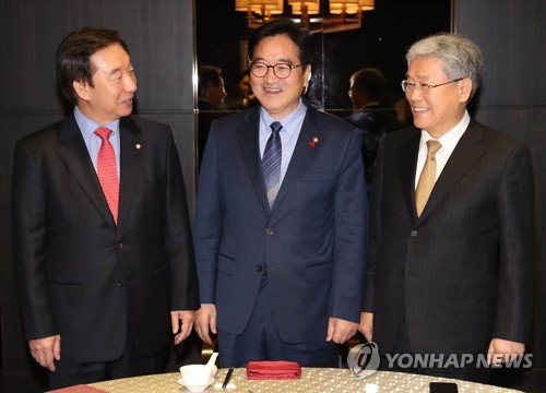 여야 3당 원내대표, 만찬회동서 '법사위 파행' 책임 공방