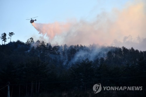 삼척산불 이틀째도 진화 실패… 헬기 철수·야간 진화체제 전환