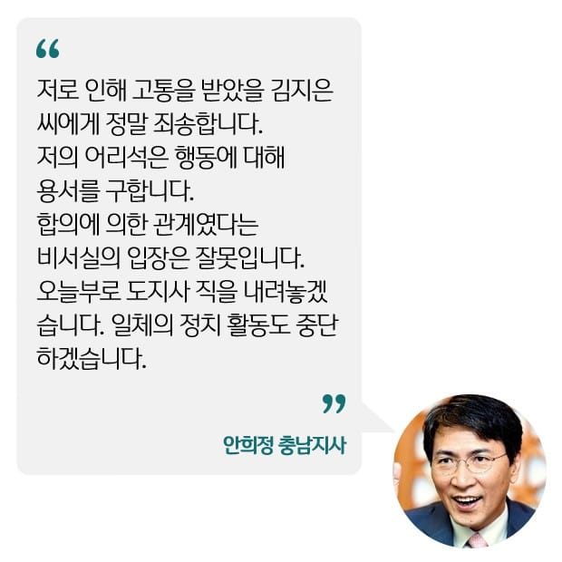 말말말 두 얼굴 안희정 정무비서 성폭행…이제 누가 나와도 놀랍지 않다 와글와글 | 한국경제