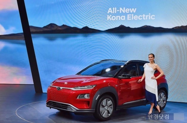 현대자동차가 '2018 제네바모터쇼'에 출품한 코나 일렉트릭. 한국에는 4월 열리는 서울 코엑스 전기차 박람회에서 첫 선을 보일 예정이다. (사진=현대차) 