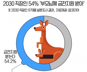 2030 직장인 54% "부모에 손 벌리고 있다"