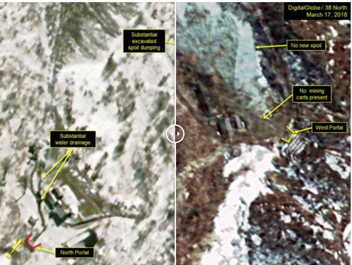  38노스 "풍계리 굴착작업 안보인다"…北 핵실험준비 중단했나