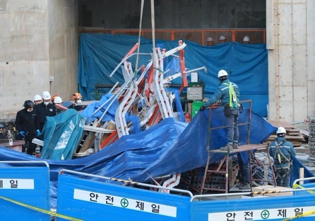 해운대 엘시티 추락사고 현장 / 사진=연합뉴스